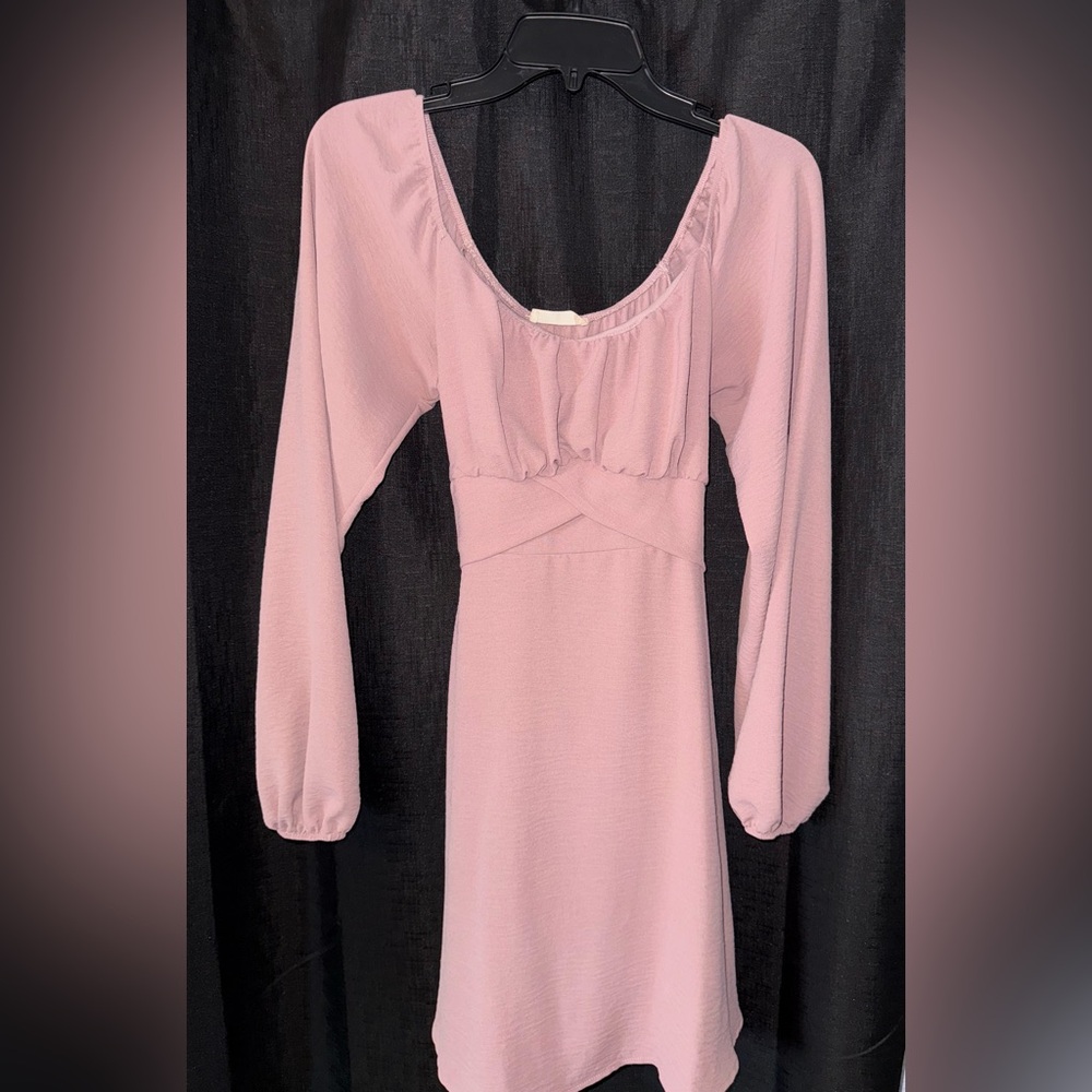 Pink tie back dress